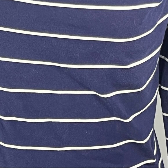 Lole Megan cowl neck top navy blue and white chalk striped organic cotton Size S - Picture 5 of 17